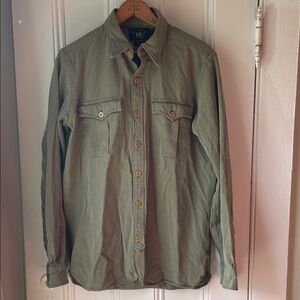 Double RL “HBT” (herringbone twill) work shirt in olive